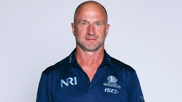 Mike Catt poses in his new Waratahs kit.