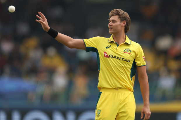 Spencer Johnson secured 2-44 in Australia's first ODI against Sri Lanka.