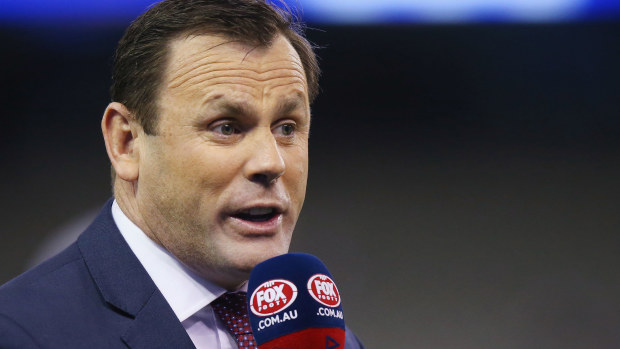 David King pictured doing sideline commentary for Fox Footy