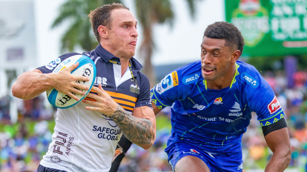 Corey Toole of the Brumbies in action during the match in Suva.