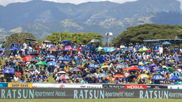 Fijian Drua fans at Churchill Park.