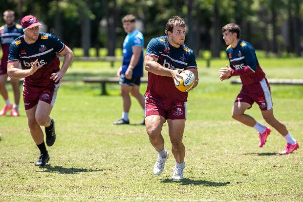Massimo De Lutiis trains at a Wallabies camp in Brisbane.