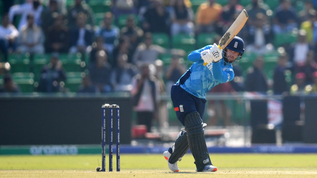 Ben Duckett of England in action during the ICC Champions Trophy 2025 match against Australia at Gaddafi Stadium on February 22, 2025 in Lahore, Pakistan. (Photo by Sameer Ali/Getty Images)