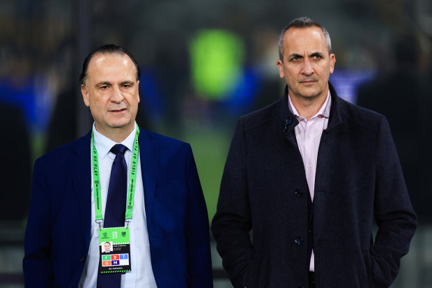 ARL Commission chairman Peter V'landys (left) and NRL chief executive Andrew Abdo.