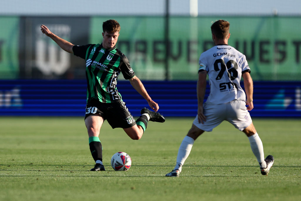Dylan Leonard during the A-League match