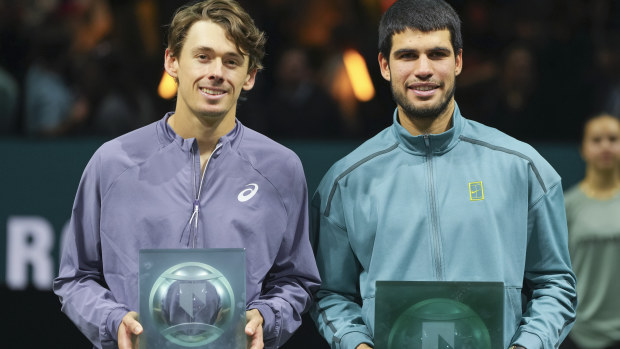 Alex de Minaur as the runner-up to Carlos Alcaraz in Rotterdam.