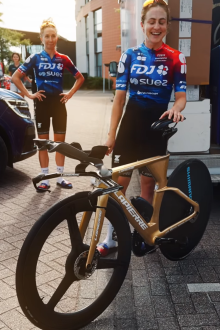 The gold-coloured bike gifted to Grace Brown after her Paris 2024 victory.
