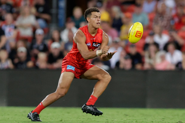 Leo Lombard of the Suns had his first hit out after being drafted last year from their academy.