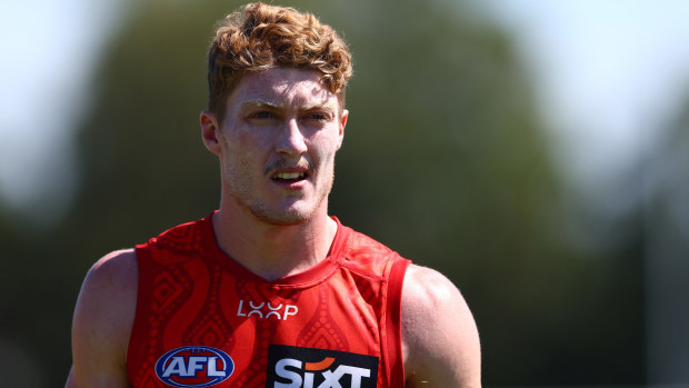 Matt Rowell during a Gold Coast Suns training session.