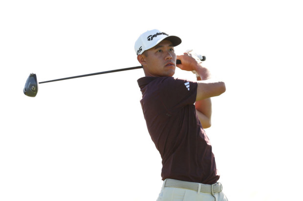 Collin Morikawa of the United States plays his shot from the seventh tee during the first round of The Sentry 2025.