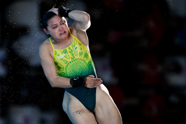 Melissa Wu of Australia contesting at the Paris Olympics.