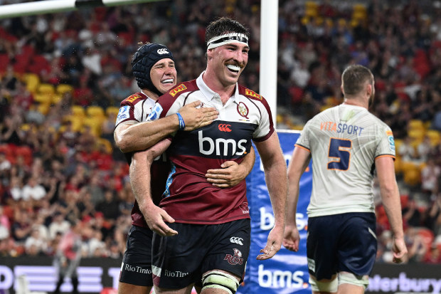 Ryan Smith of the Reds during the round two Super Rugby Pacific match.