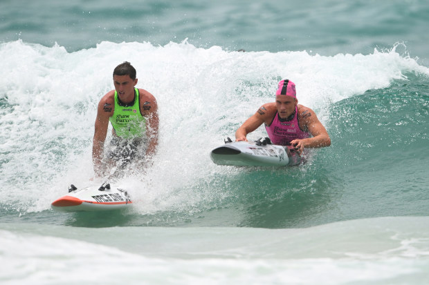 Zach Morris (left) and Joel Piper competing on the Gold Coast.