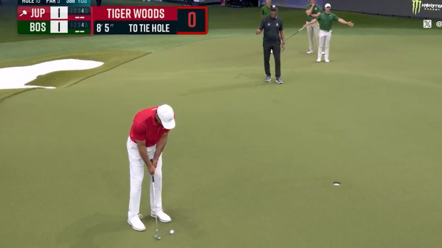 Tiger Woods was beaten by the TGL shot clock.