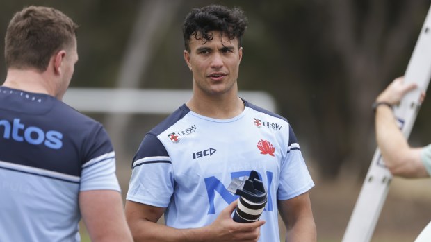 Joseph Sua'ali'i at a training session at the Australian Institute of Sport in Canberra last year.