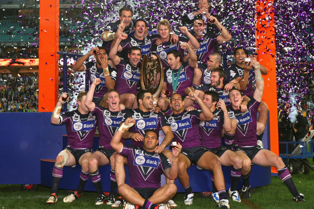 Melbourne celebrates their victory in the 2009 NRL grand final against Parramatta.