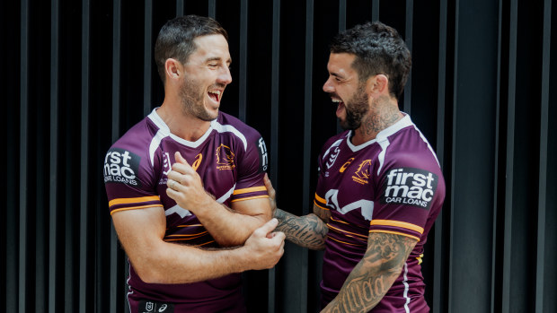 NRL Broncos players Ben Hunt and Adam Reynolds.
