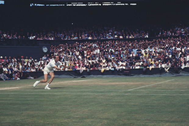 Fred Stolle competing at Wimbledon in 1965.