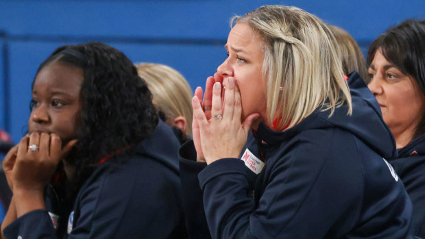 NSW Swifts head coach Briony Akle alongside Sam Wallace.