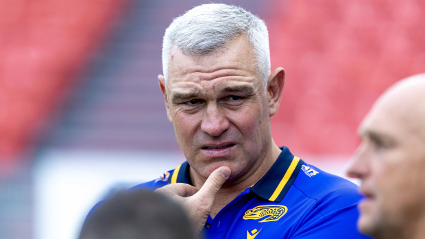 Parramatta Eels coach Jason Ryles ahead of the trial game against the Newcastle Knights at McDonald Jones Stadium on February 14, 2025.