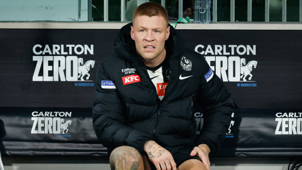 Jordan De Goey was subbed off after a hamstring injury against Carlton in round 21.