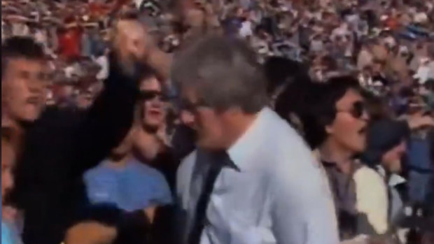 Alex 'Grizz' Wyllie clashes with a fan.