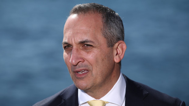 Andrew Abdo, NRL CEO speaks during the 2024 Telstra Women's Premiership Season Launch at Barangaroo Reserve on July 23, 2024 in Sydney, Australia. (Photo by Jason McCawley/Getty Images)