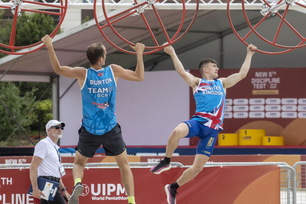 Athletes from Great Britain competing at an Olympic test event for obstacle racing in Ankara, Turkey in 2022.