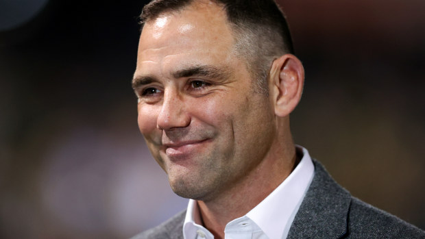 Cameron Smith looks on prior to the round 24 NRL match between Penrith Panthers and Melbourne Storm at BlueBet Stadium, on August 15, 2024, in Penrith, Australia. (Photo by Brendon Thorne/Getty Images)