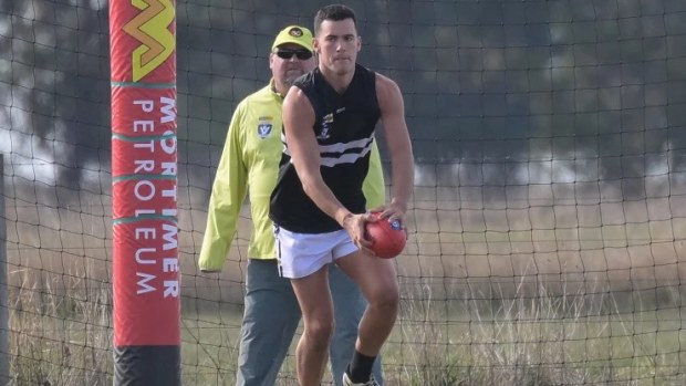 Charlie McCartin in the Colac District league in 2024.