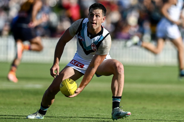 Zak Butters of the Power during the AFL practice match between Adelaide Crows and Port Adelaide Power