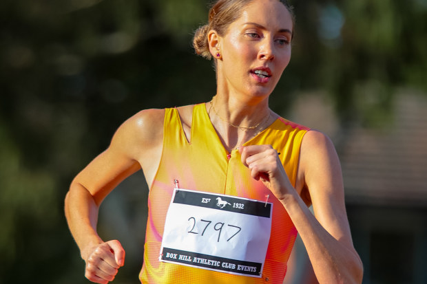 Georgia Griffith on her record-breaking run at the Box Hill Burn in Melbourne.