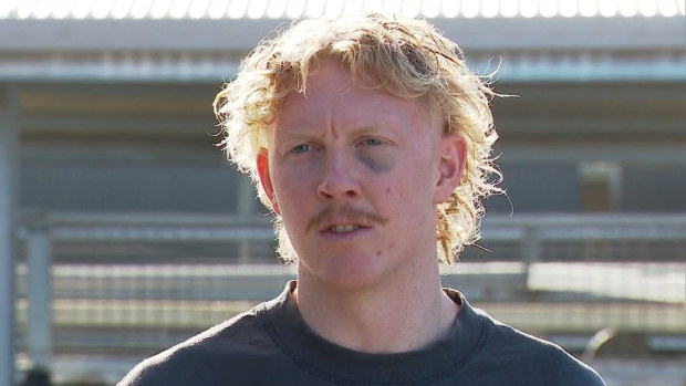 Clayton Oliver speaks to media.