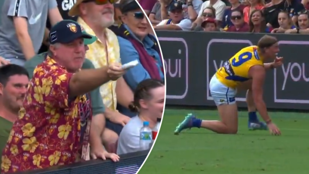 Harley Reid reacting to an unfriendly crowd member.