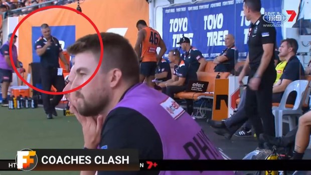 Giants coach Adam Kingsley has a crack at Craig McRae.