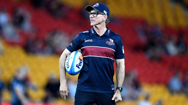 Reds coach Les Kiss is seen during the warm-up.