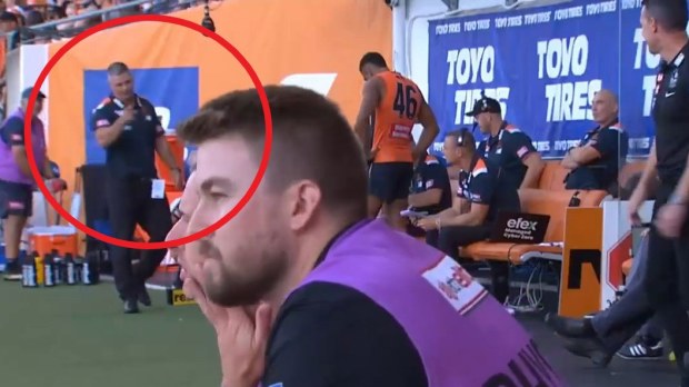 Giants coach Adam Kingsley has a crack at Craig McRae.