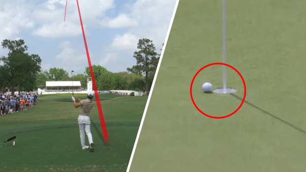 Min Woo Lee came within millimetres of shooting a hole in one during the third round of the Houston Open.