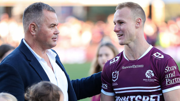 Manly coach Anthony Seibold and captain Daly Cherry-Evans in 2024.