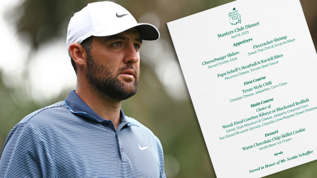Scottie Scheffler and his 2025 Masters Champions menu.