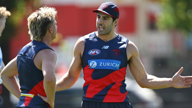 The Demons' Christian Petracca during pre-season training.