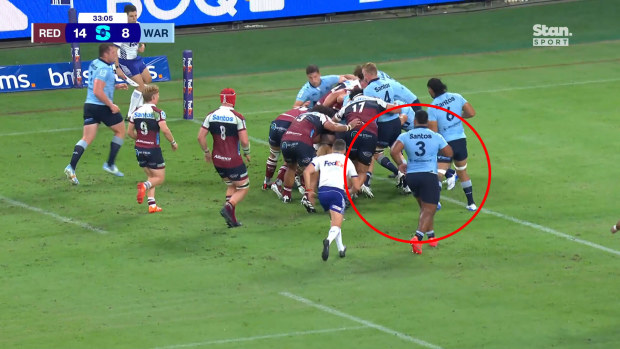 Taniela Tupou observes from the sidelines.