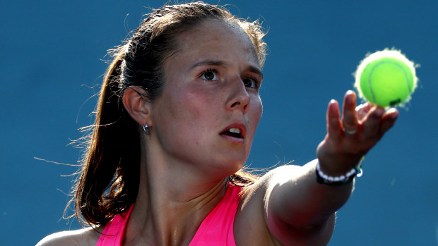 Daria Kasatkina serves against Hailey Baptiste during Day 3 of the Miami Open at Hard Rock Stadium on March 20, 2025 in Miami Gardens, Florida. (Photo by Al Bello/Getty Images)