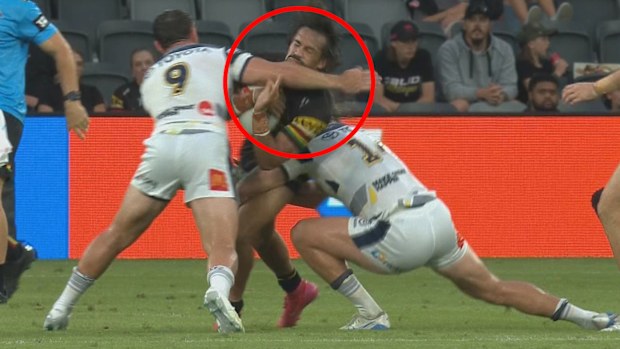 Reece Robson was sent to the sin bin for a high shot on Daine Laurie.