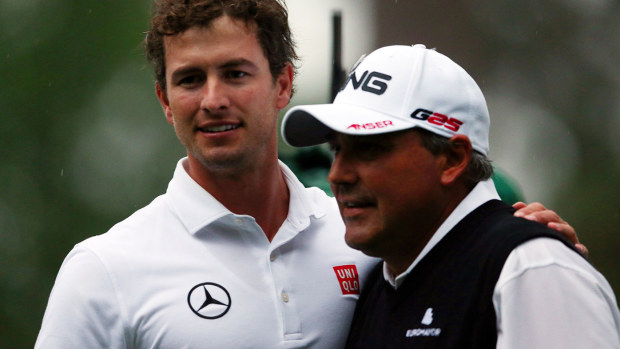 Angel Cabrera after his 2013 Masters playoff against Adam Scott.