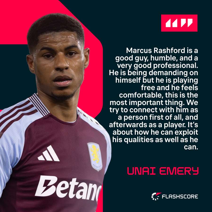 Unai Emery on Marcus Rashford