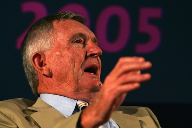 Former Australian player Keith Stackpole, talks to invited guests at the ICC Super Series Launch of the one day Internationals and Test match between Australia and the World Eleven February 2, 2005 in Melbourne, Australia. The match will be held at the Telstra Dome and the SCG in October. (Photo by Robert Cianflone/Getty Images)