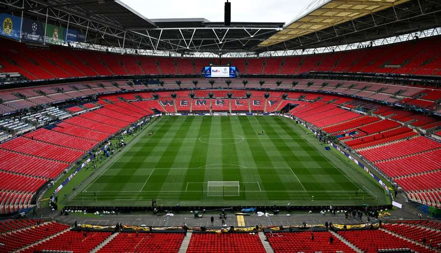 An empty Wembley Stadium