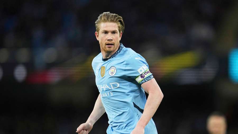 Manchester City's Kevin De Bruyne during the match against Aston Villa.