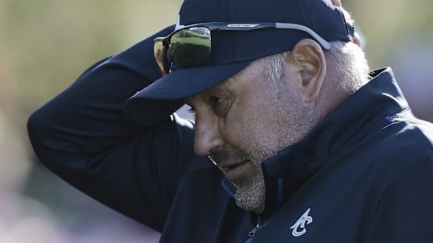 Angel Cabrera of Argentina leaves the eighth hole during a practice round prior to the 2025 Masters Tournament at Augusta National Golf Club on April 08, 2025 in Augusta, Georgia. (Photo by Harry How/Getty Images)